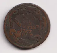 1 krejcar 1763 W.,Marie Terezie.,Víden.,Rakousko