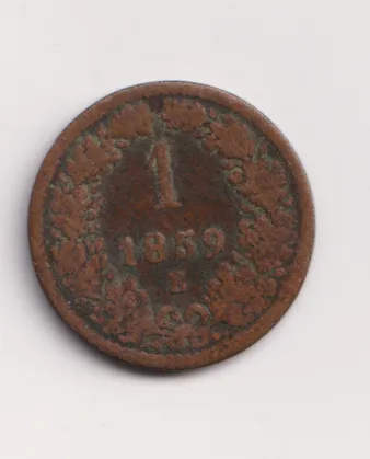 1 krejcar 1859 E.,Rakousko