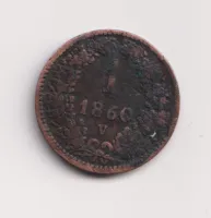 1 krejcar 1860 V.,Rakousko