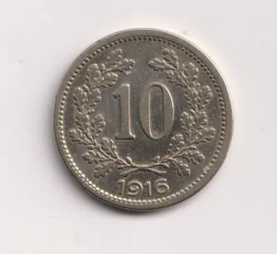 10 haléř 1916.,pěkný.,Rakousko