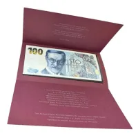 100Kč(2026-Vilém Pospíšil), stav UNC, třetí pamětní bankovka ČR, uložena v originálním balení ČNB