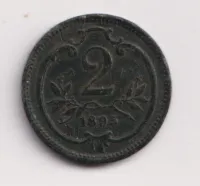 2 haléř 1895.,Rakousko