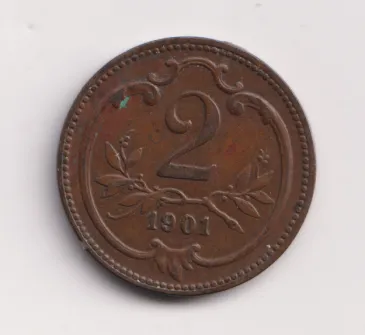2 haléř 1901.,Rakousko