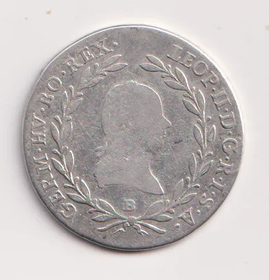 20 krejcar 1792 B.,Leopold II.,Uhry