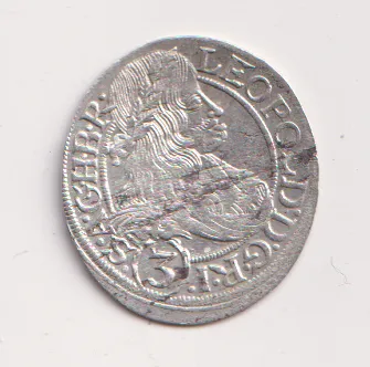 3 krejcar 1667 SHS.,Leopold I.,Slezsko