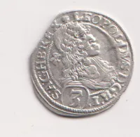 3 krejcar 1670.,Leopold I.,Víden.,Rakousko