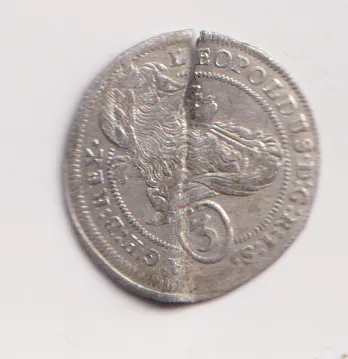 3 krejcar 1693.,prasklý.,Leopold I.,Víden.,Rakousko