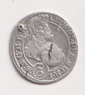 3 krejcar 1696.,dirka.,Leopold I.,Slezsko