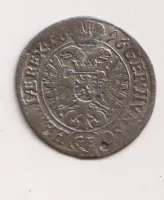 3 krejcar 1696.,Leopold I.,Čechy.,Praha