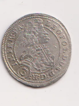 3 krejcar 1701.,Leopold I.,Praha,Čechy