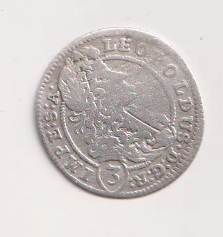 3 krejcar 1704.,Leopold I.,Praha.,Čechy