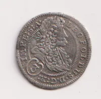 3 krejcar 1705.,Leopold I.,Praha,Čechy