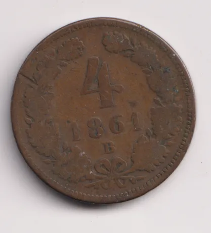 4 krejcar 1861 B.,Uhry