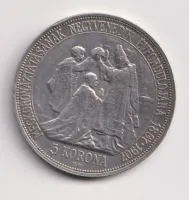 5 korun 1907.,korunovace v Budapešti.,Uhry