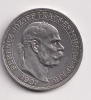 5 korun 1907.,korunovace v Budapešti.,Uhry