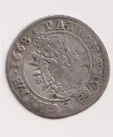 6 krejcar 1668.,Leopold I.,Kremnica.,Uhry