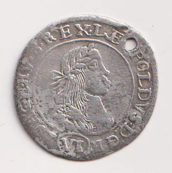 6 krejcar. 1670,dirka.,Leopold I.,Kremnica.,Uhry