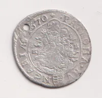 6 krejcar. 1670,dirka.,Leopold I.,Kremnica.,Uhry