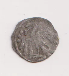 městský peníz po roce 1452 s orlicí.,Brno.,Čechy