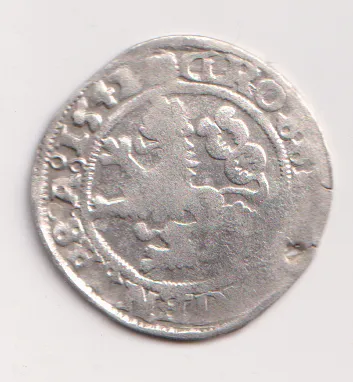 pražský groš 1542.,dirka.,Ferdinand I.,Čechy