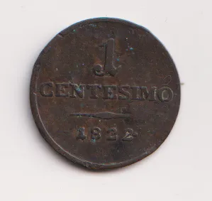 1 centesimo 1822 V.,František II.,Rakousko