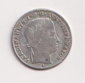 3 krejcar 1836 A.,opis Ferdinandus.,Ferdinand V.,Rakousko