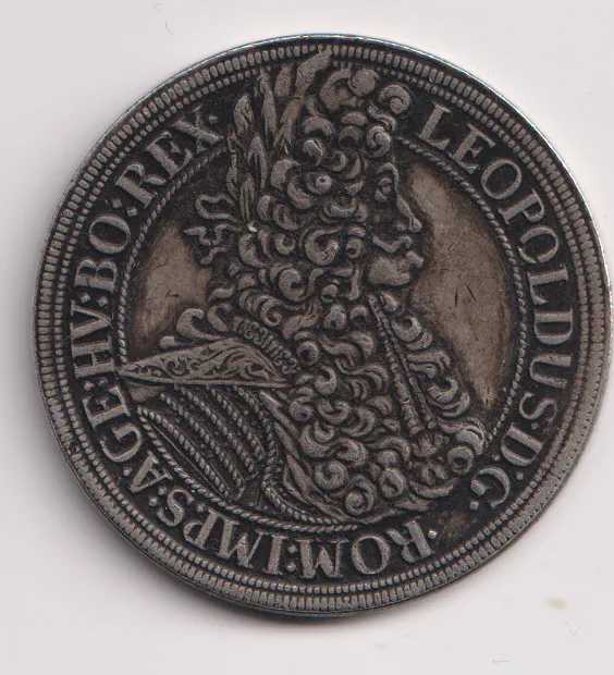 tolar 1698-cikánský.,37,8 gr.,Leopold I.,Mainz
