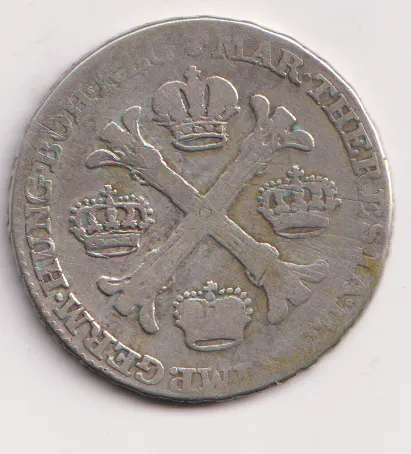 ? tolar 1765 křížový.,Marie Terezie.,Rakousko