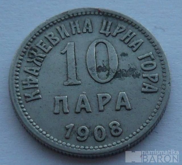 Černá Hora 10 Para 1908