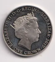 1 crown 2017.,Gibraltar