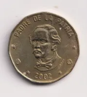 1 peso 2002.,Dominikánská republika