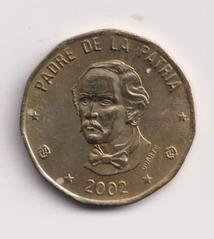 1 peso 2002.,Dominikánská republika