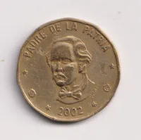 1 peso 2002.,Dominikánská republika