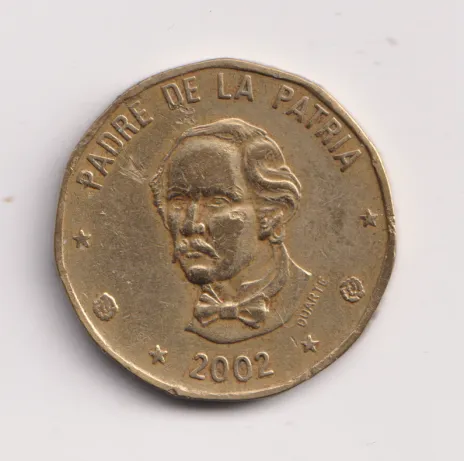 1 peso 2002.,Dominikánská republika