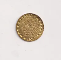 1 unce 1909.,zlacená miniatura.,USA