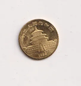 1 unce 1982.,zlacená miniatura.,Čína