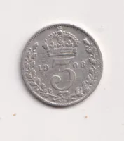 3 pence 1908.,Velká Británie