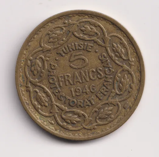 5 frank 1946.,Tunis