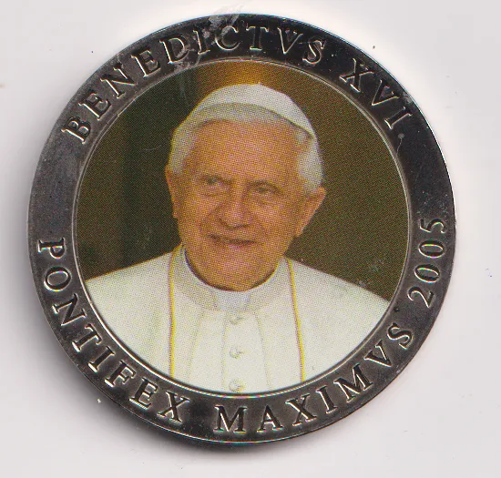 Papež Benedikt XVI.,průměr 40 mm.,Vatikán