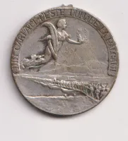 Medaile za přecod Dunaje 1913.,Karol.,měla ouško.,Rumunsko
