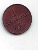 1 Centesimo(1850-ražba M), stav 1+/1+ dr.hr, krásná patina