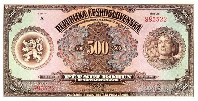 KOPIE 500Kč/1923/, stav UNC