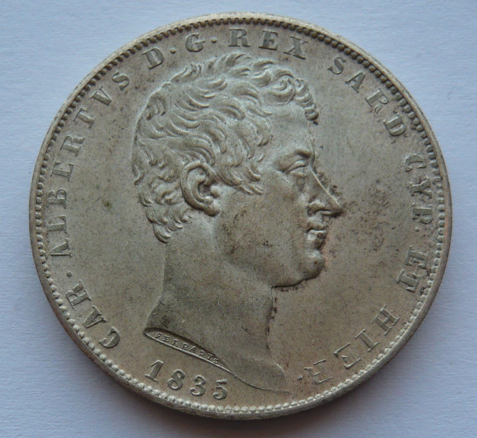 Sardinie 5 Lir KOPIE 1835 Karel Albert