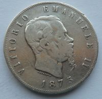 Itálie 5 Lir 1875 Vik. Emanuel