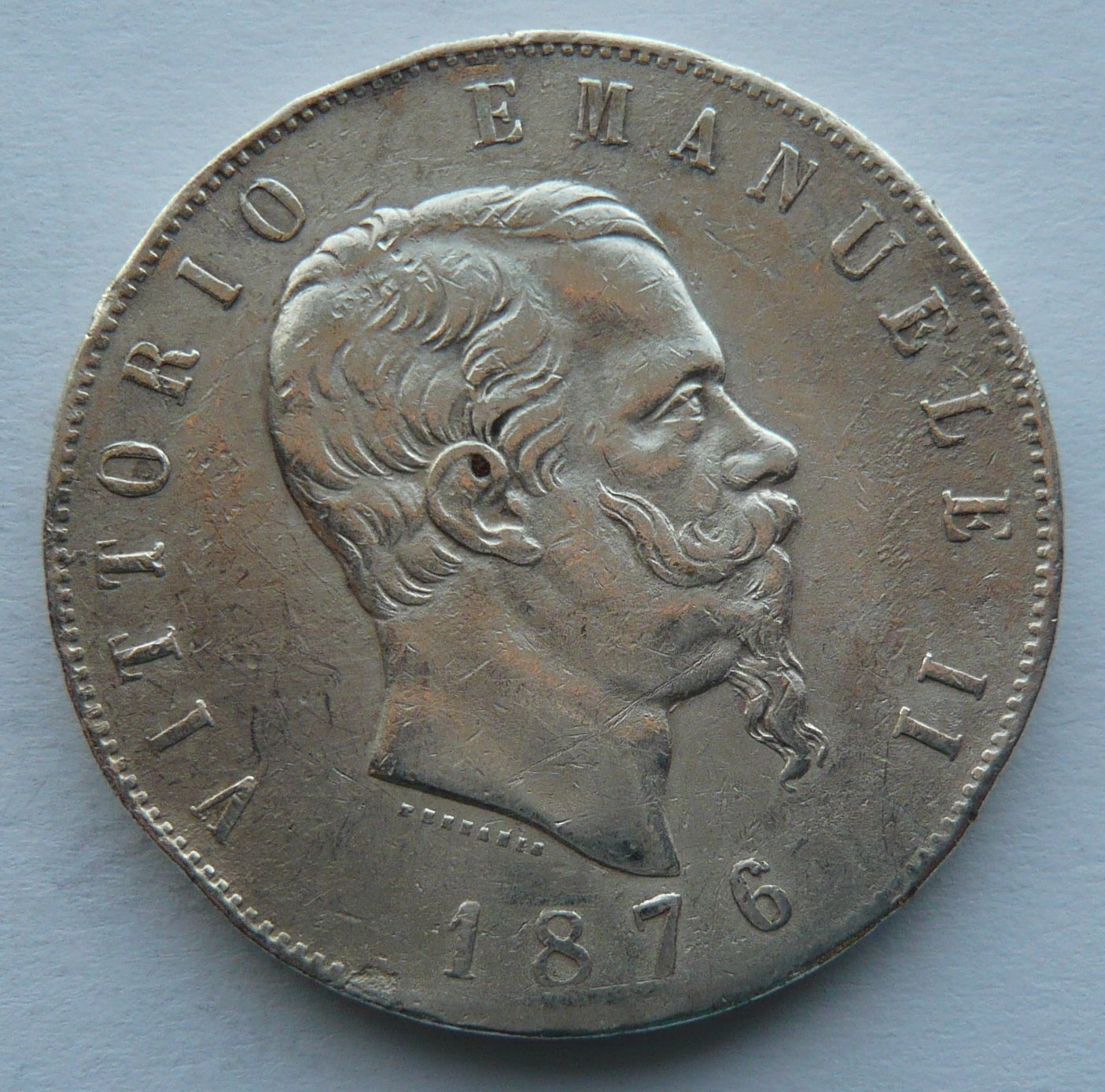 Itálie 5 Lir 1876 Vik. Emanuel