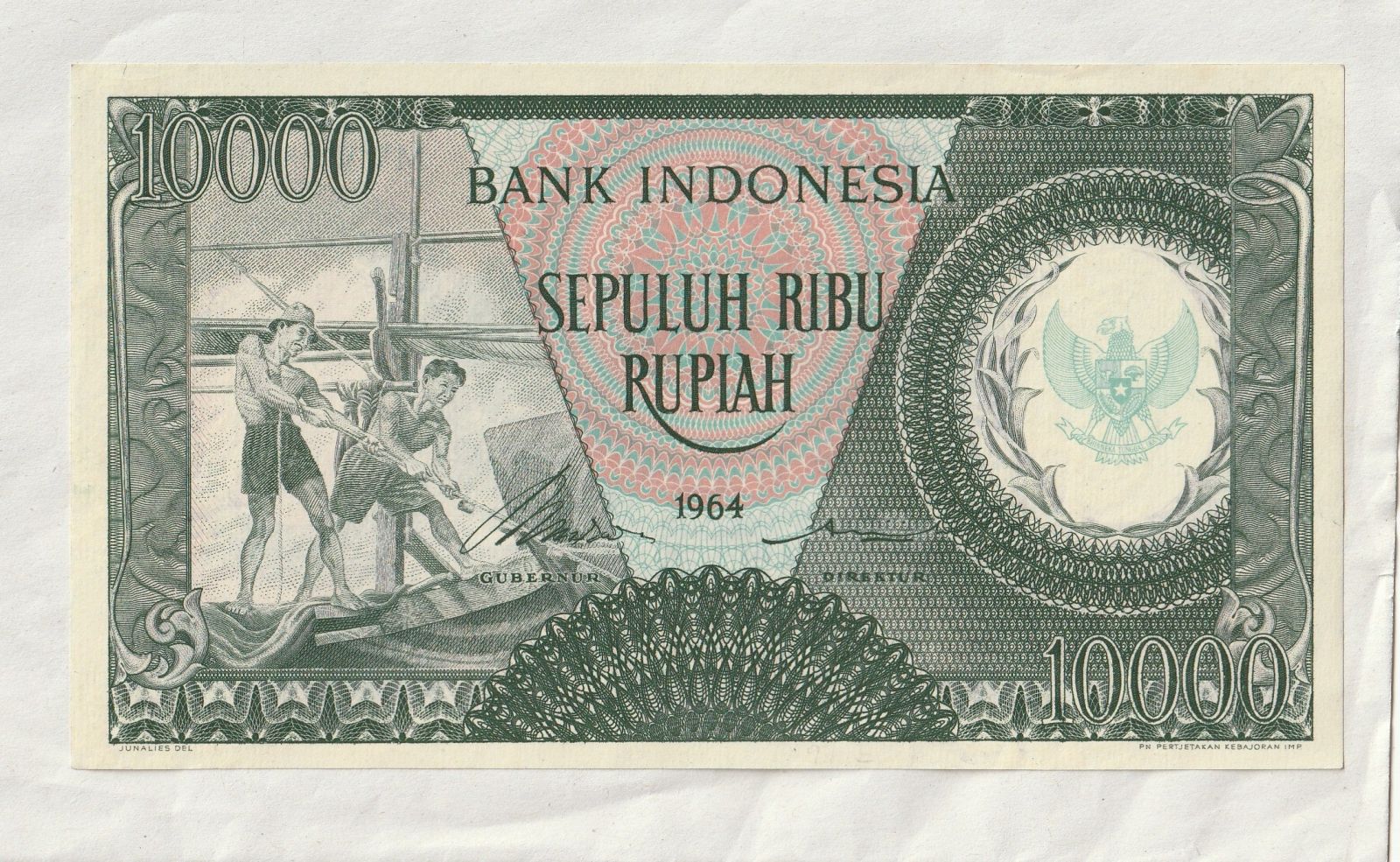 10000 Rupií, 1964, Indonésie