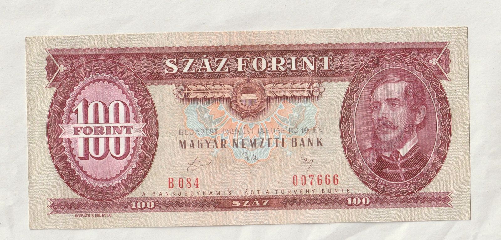 100 Forint, 1989, Maďarsko