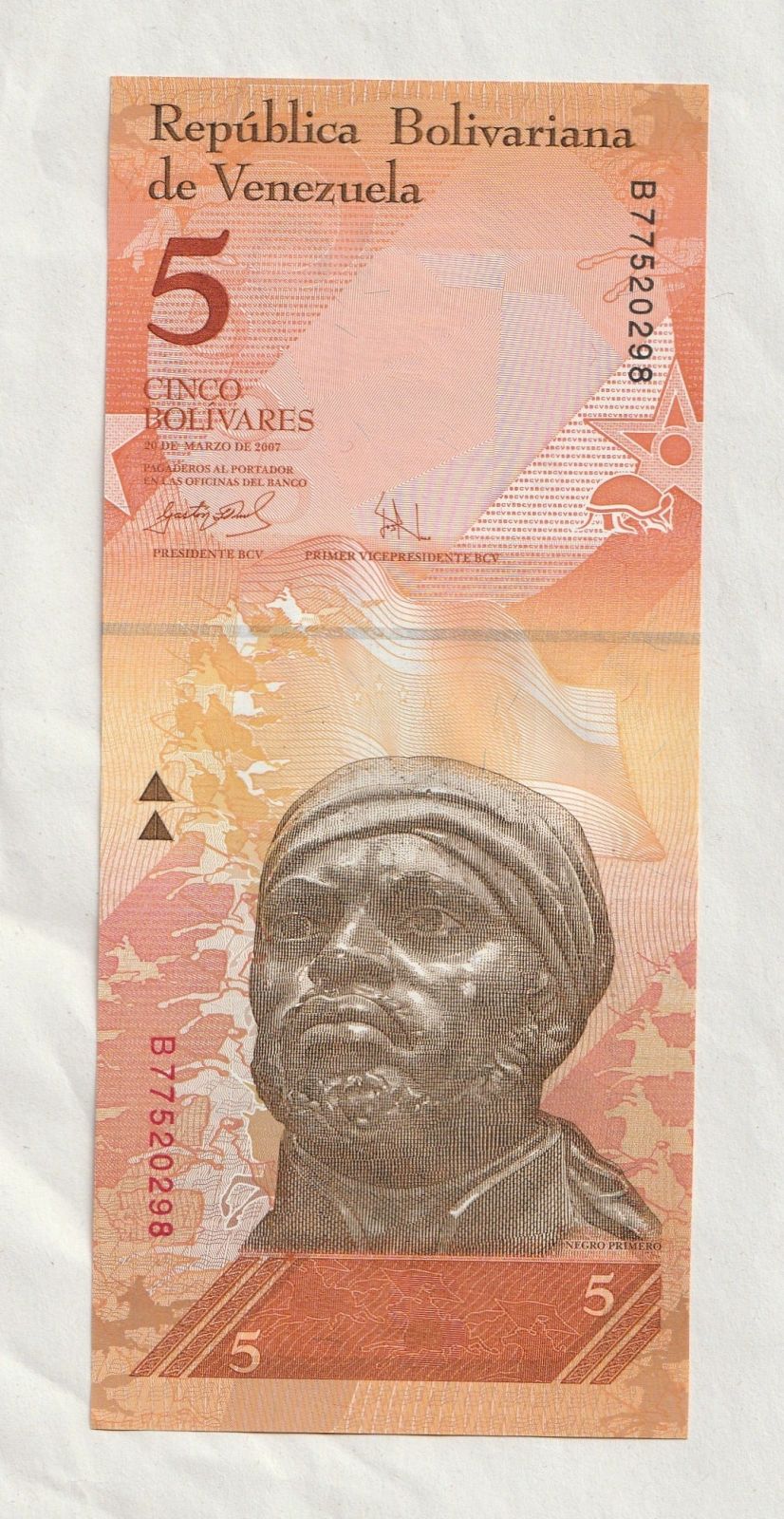 5 Bolivares, 2007, Venezuela