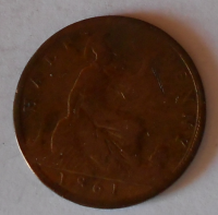 Anglie 1/2 Pence 1861