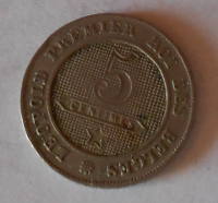 Belgie 5 Centesimi 1862